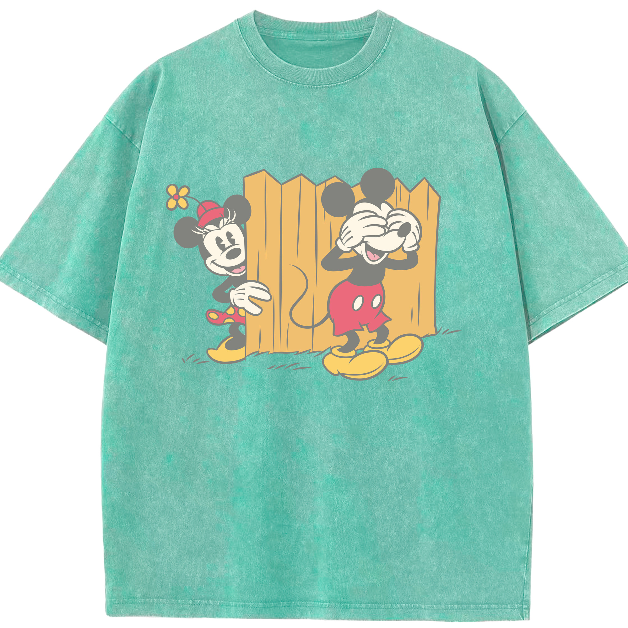 （画像用） ミッキーマウス Mickey Mouse 綿100% ヴィンテージ風 半袖Tシャツ（フロントプリント）